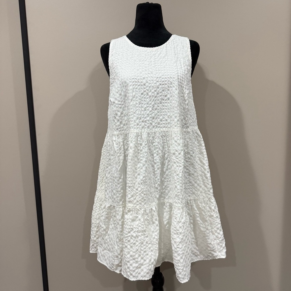 Abercrombie & Fitch Seersucker Trapeze Mini Dress